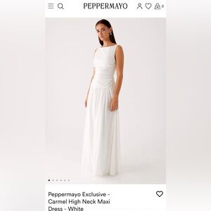 Peppermayo Exclusive - Carmel High Neck Maxi Dress - White